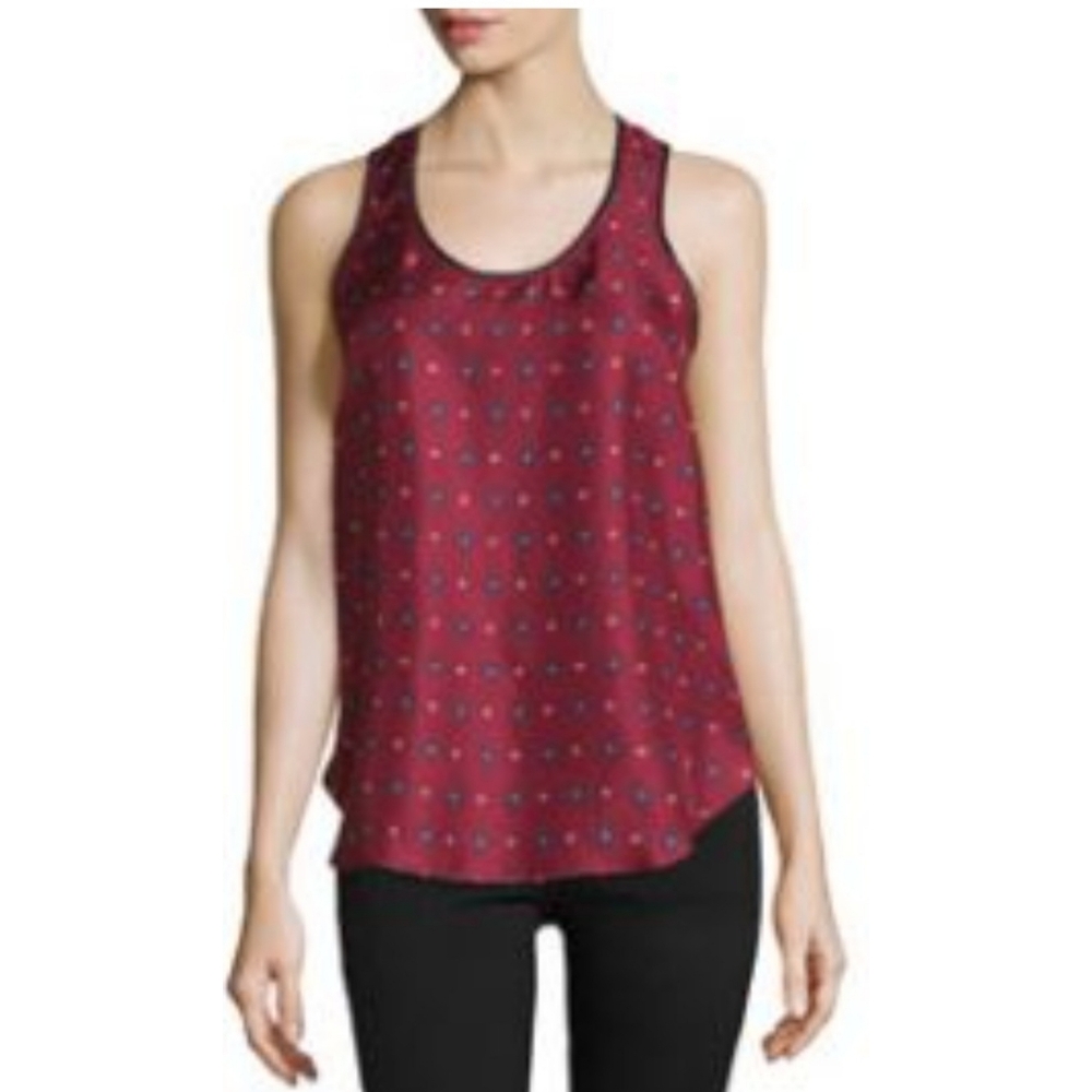 Rag & Bone Silk 'Teddy' Tank Top Red Cabernet Size Medium